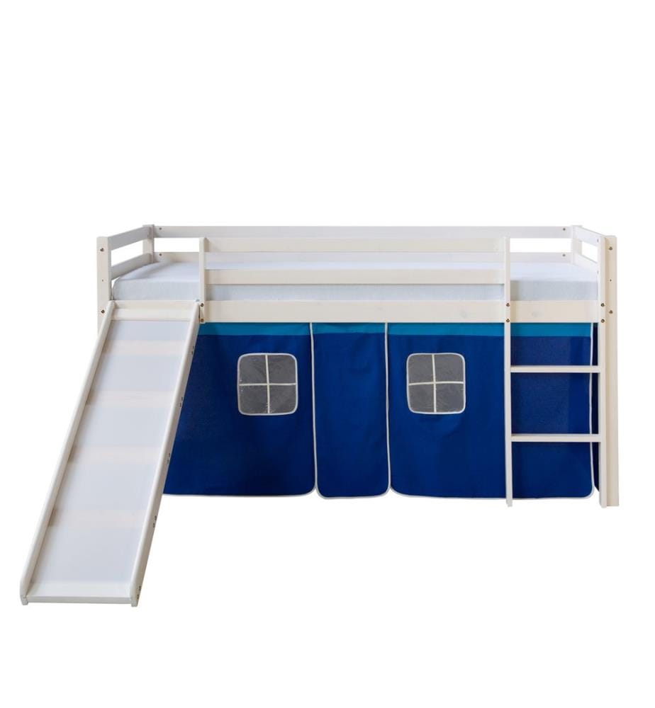 Letto a soppalco Letto per bambini 90x200 cm in legno bianco-blu