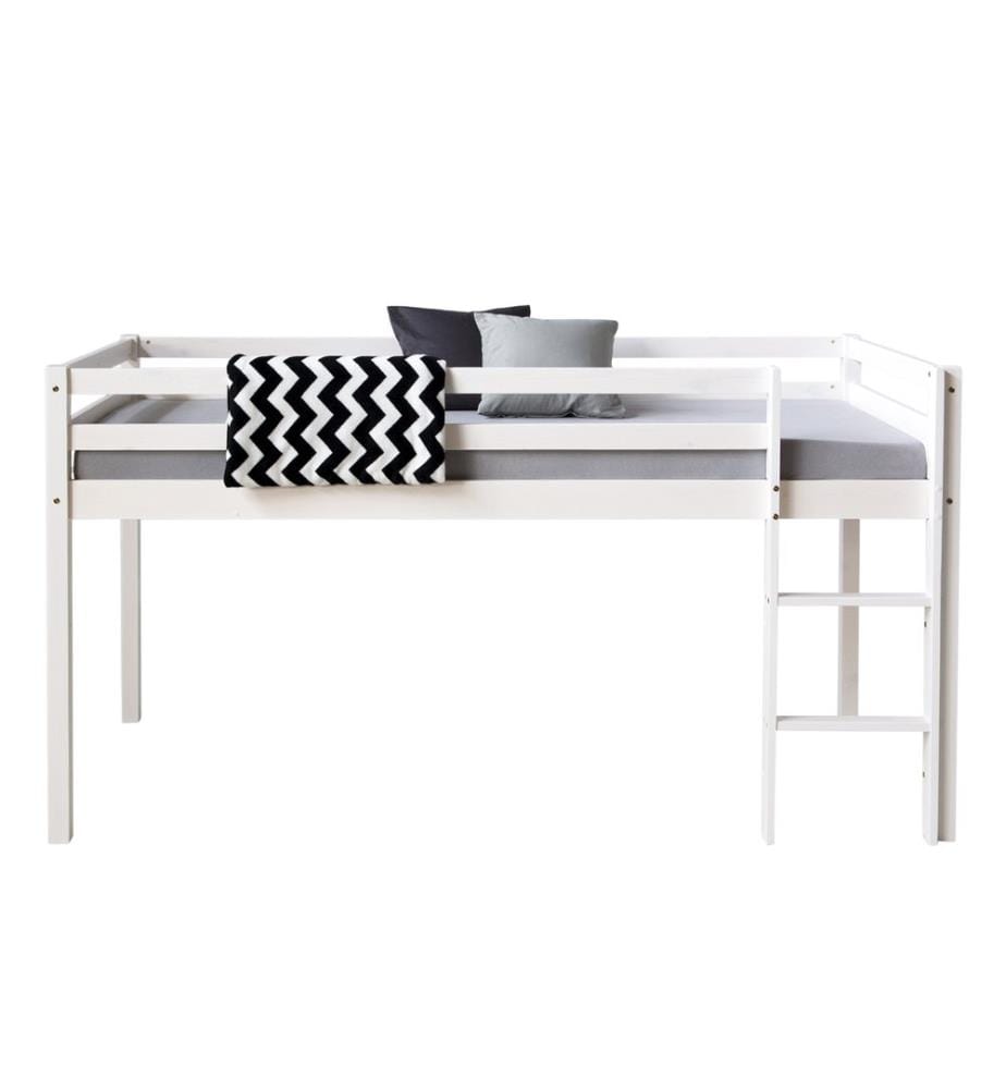 Letto a soppalco Letto per bambini 90x200 cm in legno bianco
