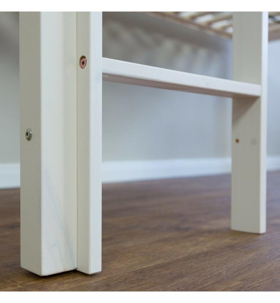 Letto a soppalco Letto per bambini 90x200 cm in legno bianco-rosa