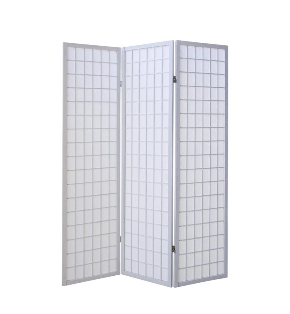 Paravent Séparation de pièce 3 éléments Shoji en bois Blanc