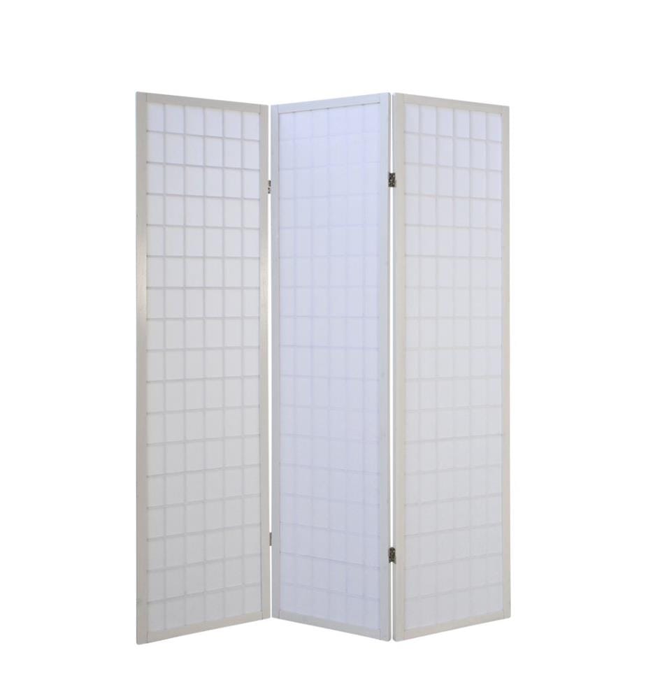 Paravent Séparation de pièce 3 éléments Shoji en bois Blanc