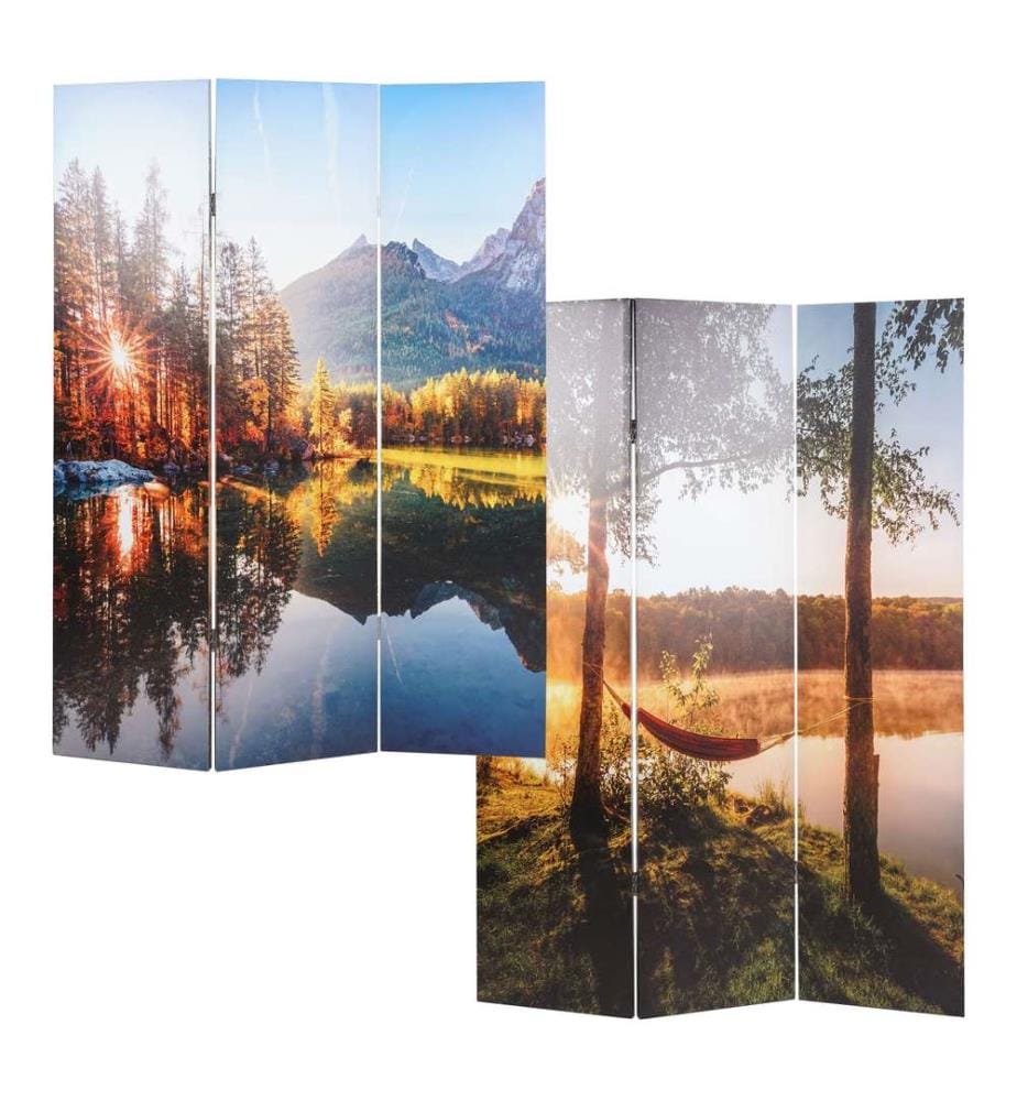 Foto-Paravent mit Schallschutz 180x122 cm Waldsee