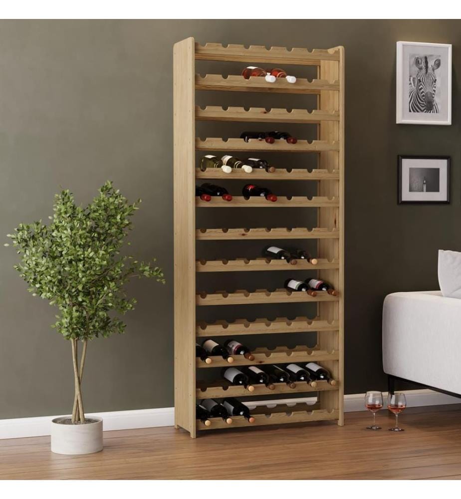 Wine rack for 91 bottles natural