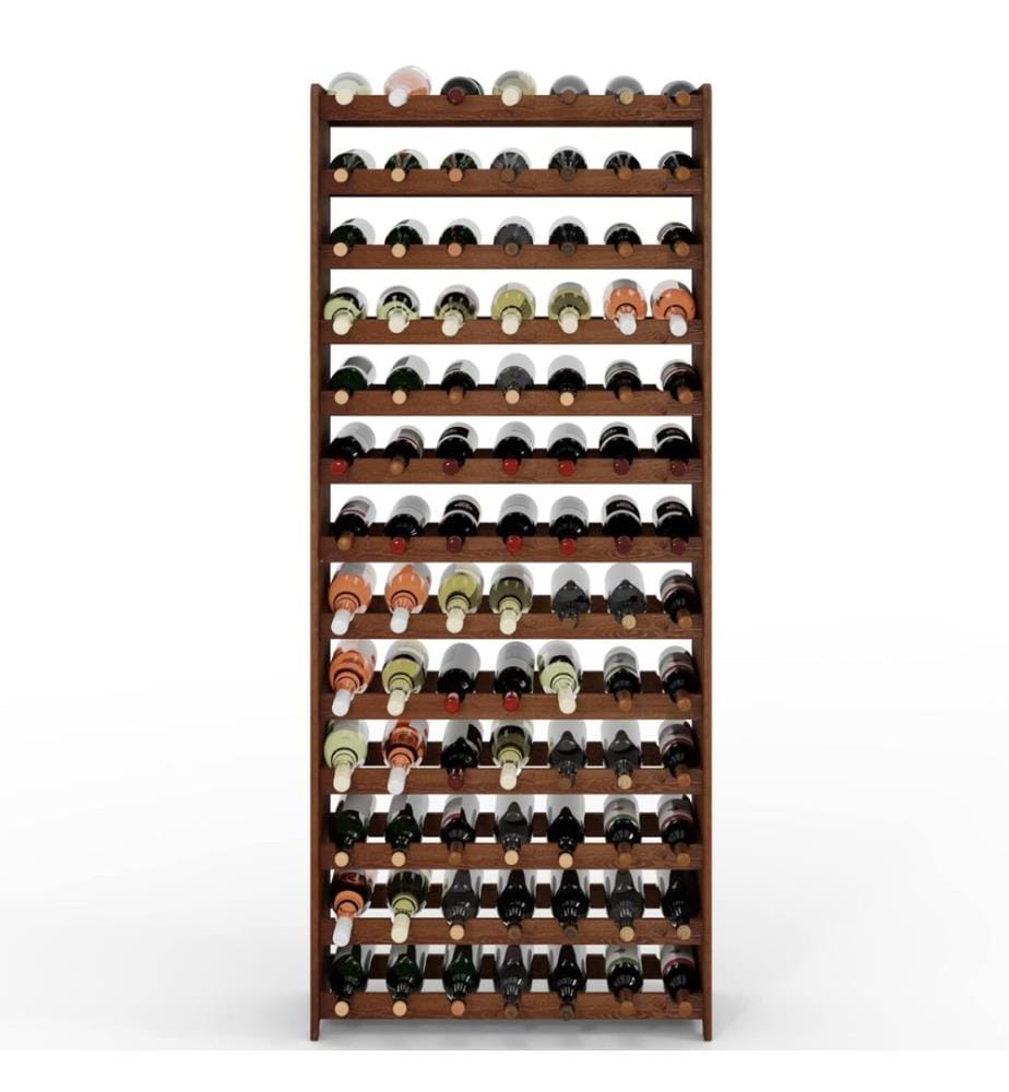 Wine rack for 91 bottles brown oiled
