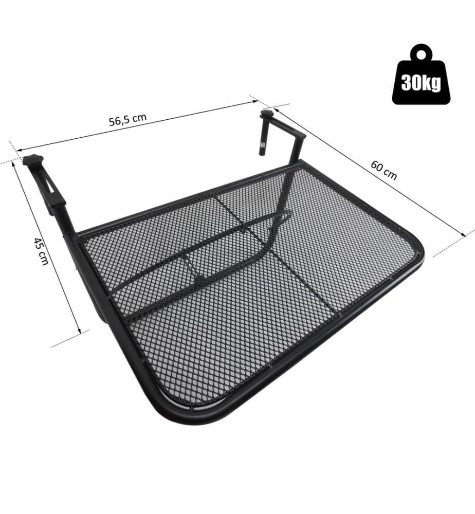 Table de balcon Table de balcon suspendue noire