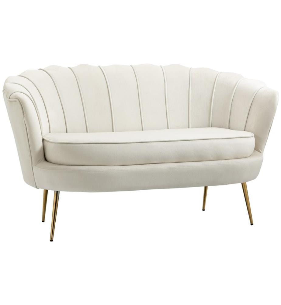 2-Sitzer Sofa Couch 130x77x77 cm bis 150kg belastbar Creme