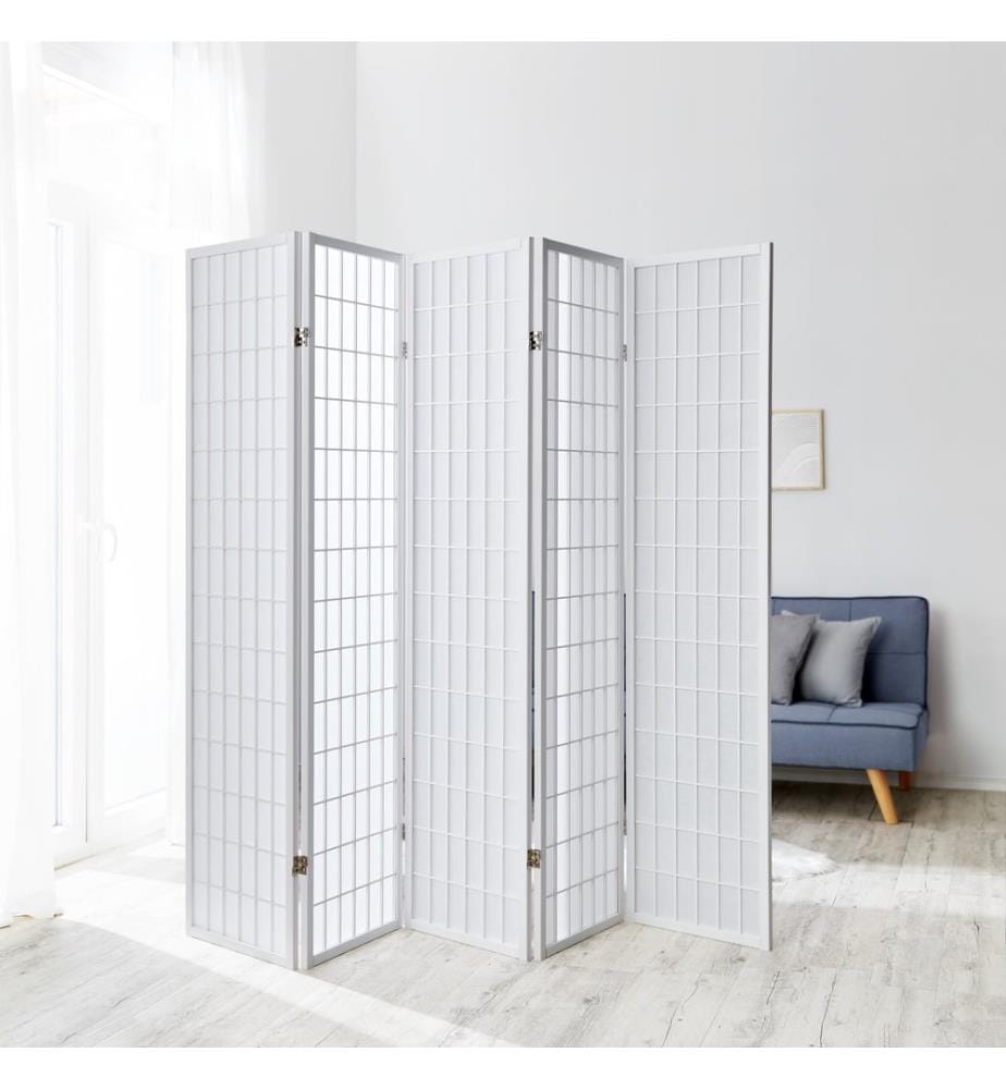 Divisorio per 5 pezzi in legno bianco