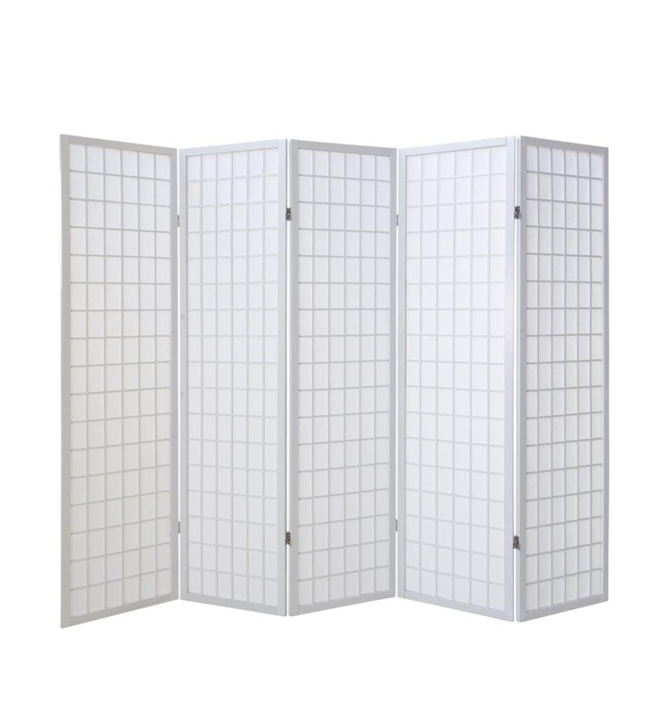 Divisorio per 5 pezzi in legno bianco