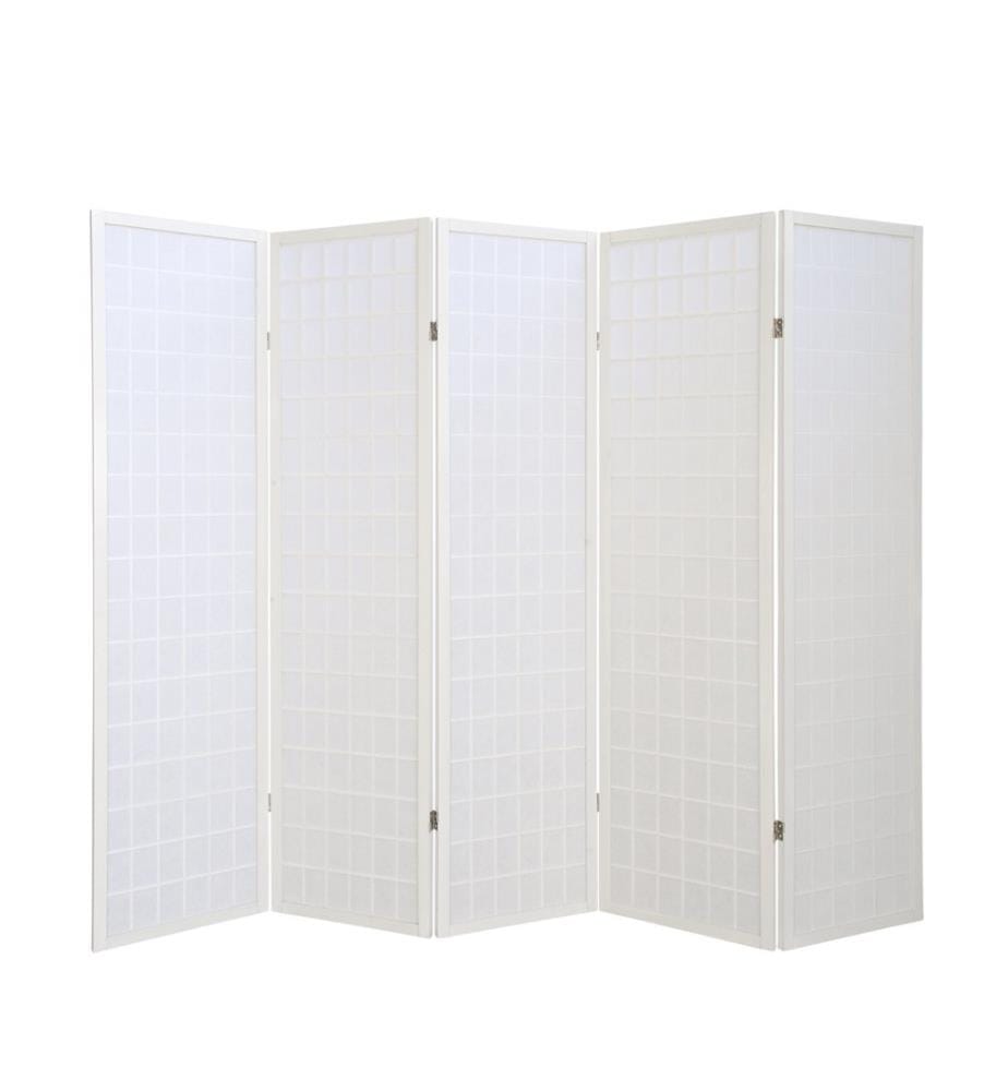 Divisorio per 5 pezzi in legno bianco