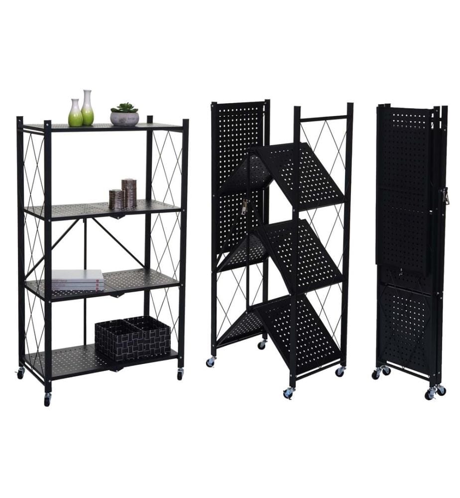 Regal JAM-J85 Standregal klappbar 4 Ebenen Stahl schwarz