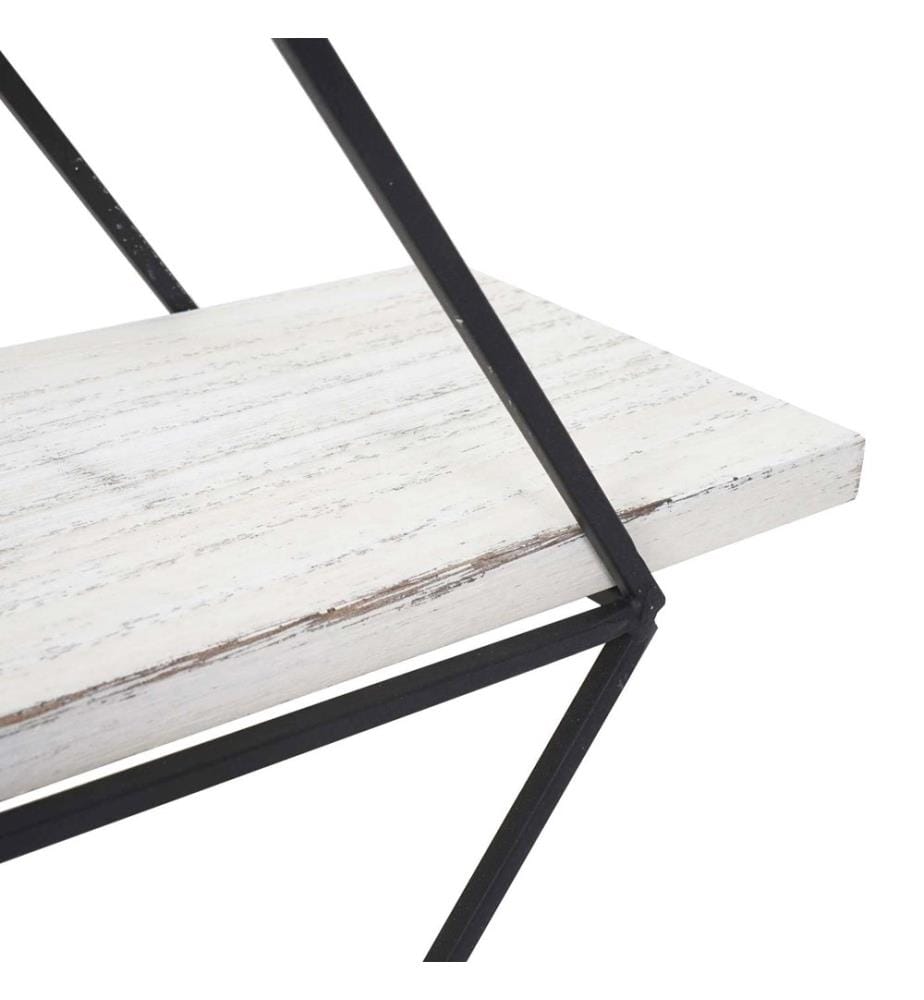 Wandregal JAM-A80 Industriedesign Echtholz 60x55x12 cm shabby weiss
