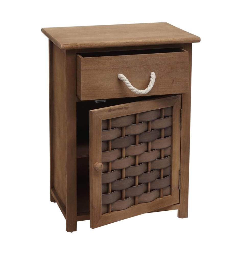 Ko mmode JAM-K83 comodino in polyrattan marrone scuro certificato FSC