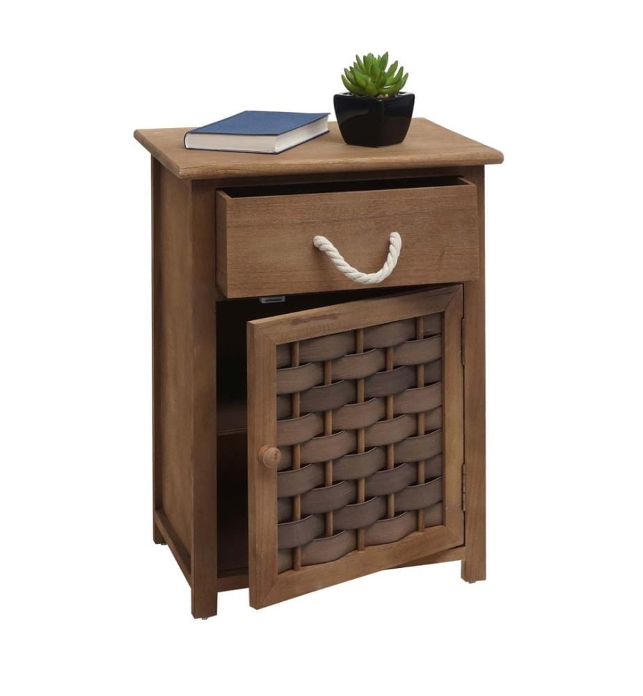 Ko mmode JAM-K83 comodino in polyrattan marrone scuro certificato FSC