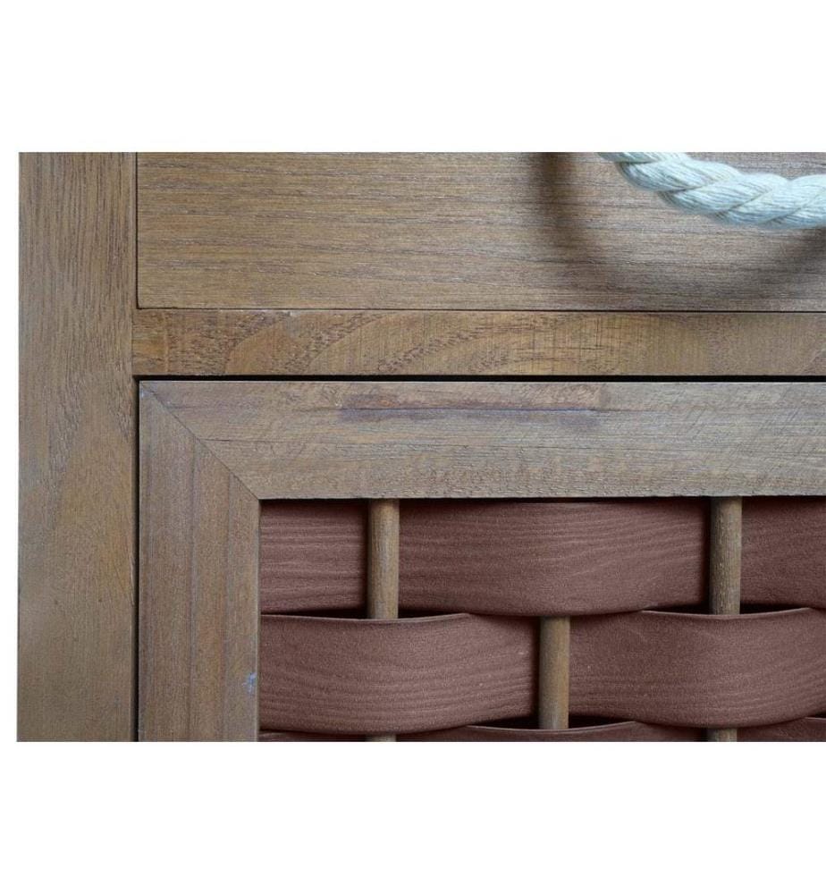 Ko mmode JAM-K83 comodino in polyrattan marrone scuro certificato FSC