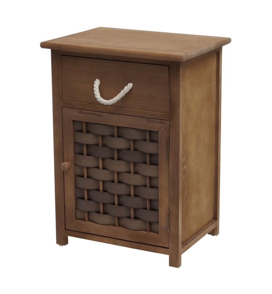 Ko mmode JAM-K83 comodino in polyrattan marrone scuro certificato FSC