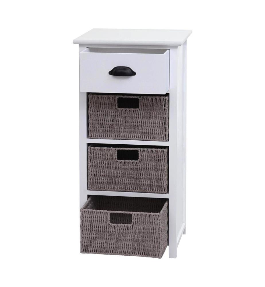Ko mmode JAM-K84 avec paniers Bois FSC blanc Paniers gris