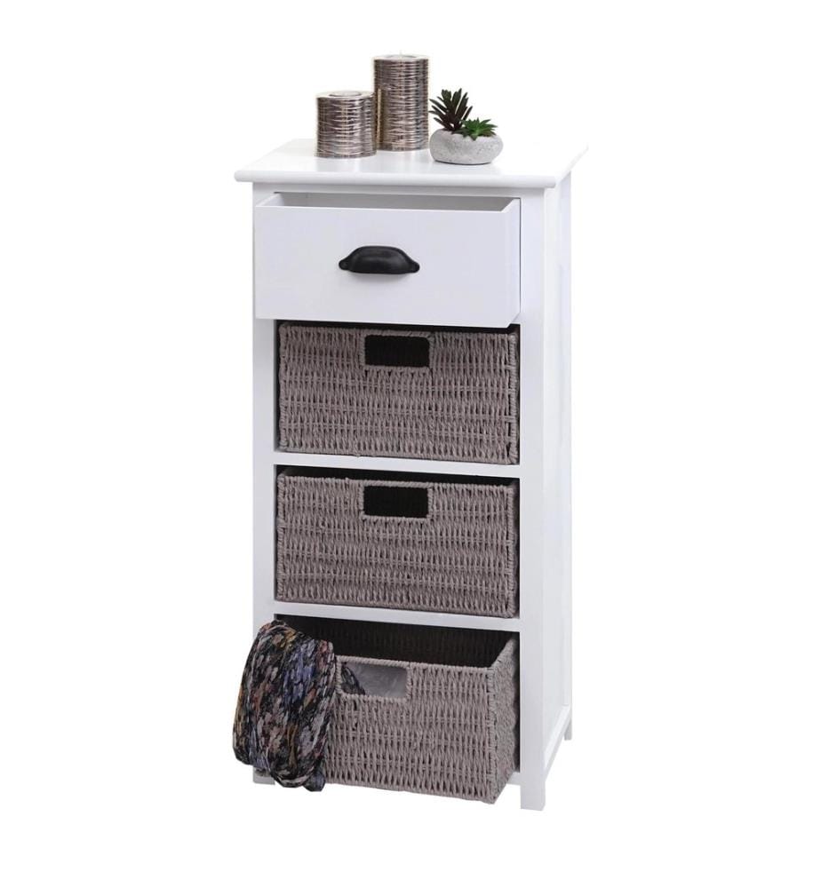 Ko mmode JAM-K84 avec paniers Bois FSC blanc Paniers gris