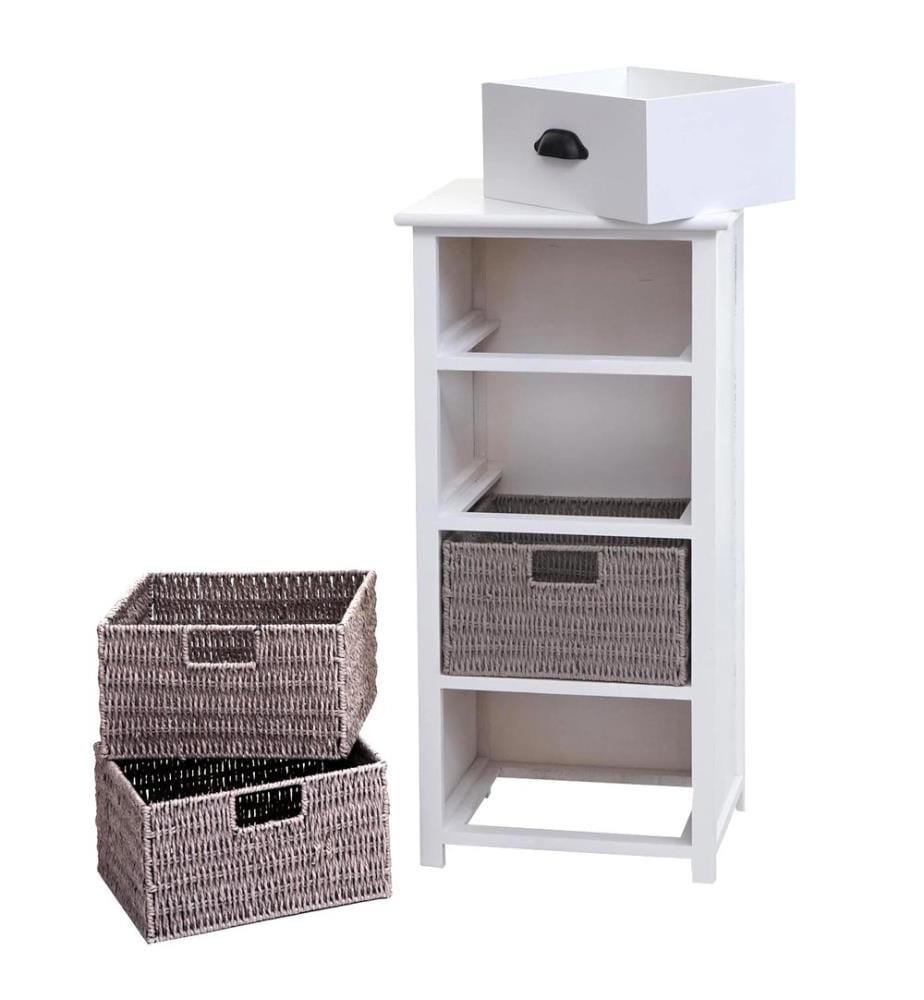Ko mmode JAM-K84 avec paniers Bois FSC blanc Paniers gris