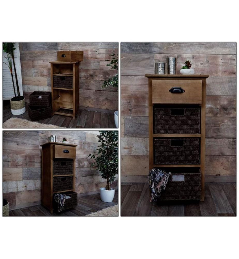 Ko mmode JAM-K84 con cesti in legno FSC naturale marrone scuro