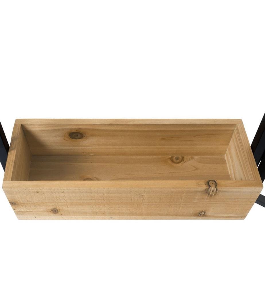 Séparation de pièce avec jardinière JAM-L32 bois-acier 116x118 cm