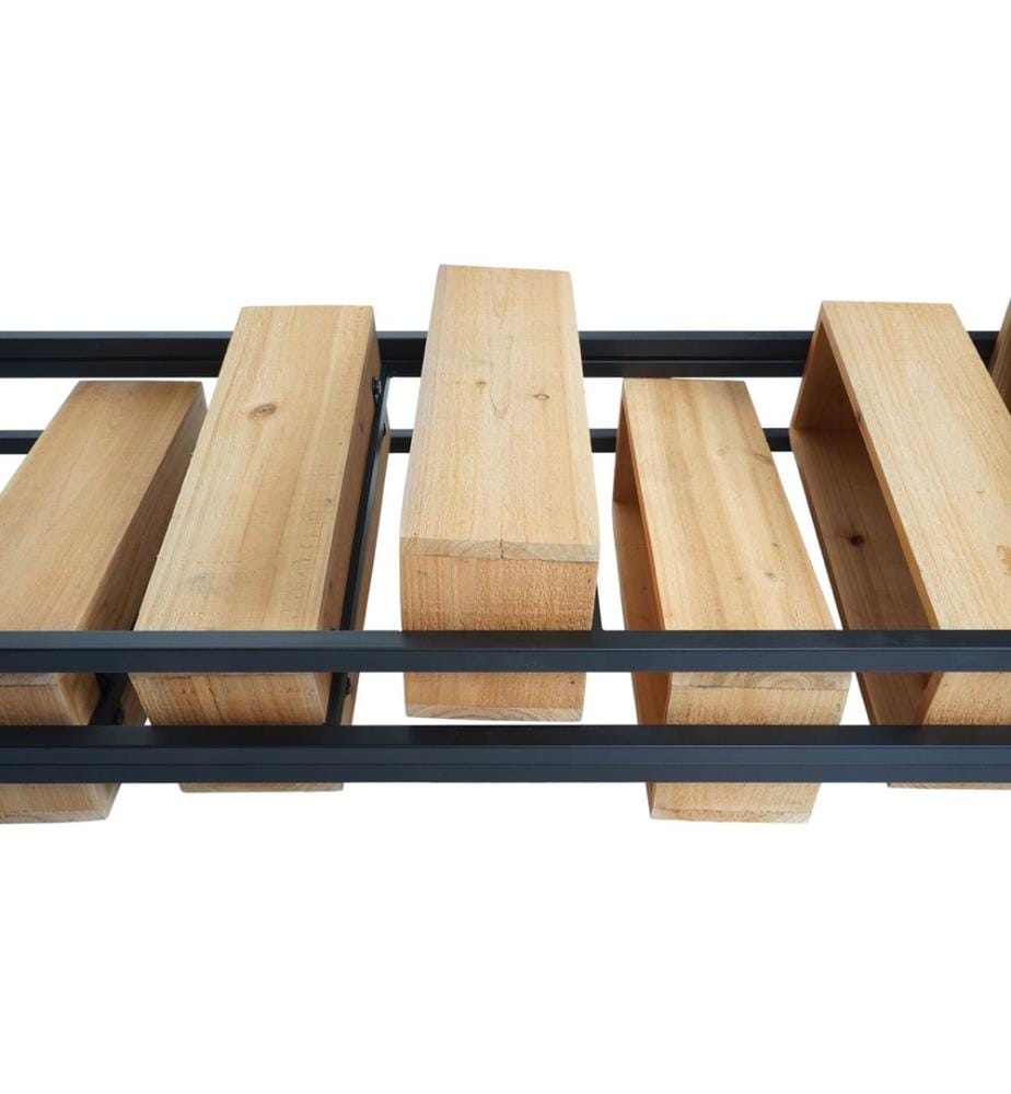 Séparation de pièce avec jardinière JAM-L32 bois-acier 116x118 cm