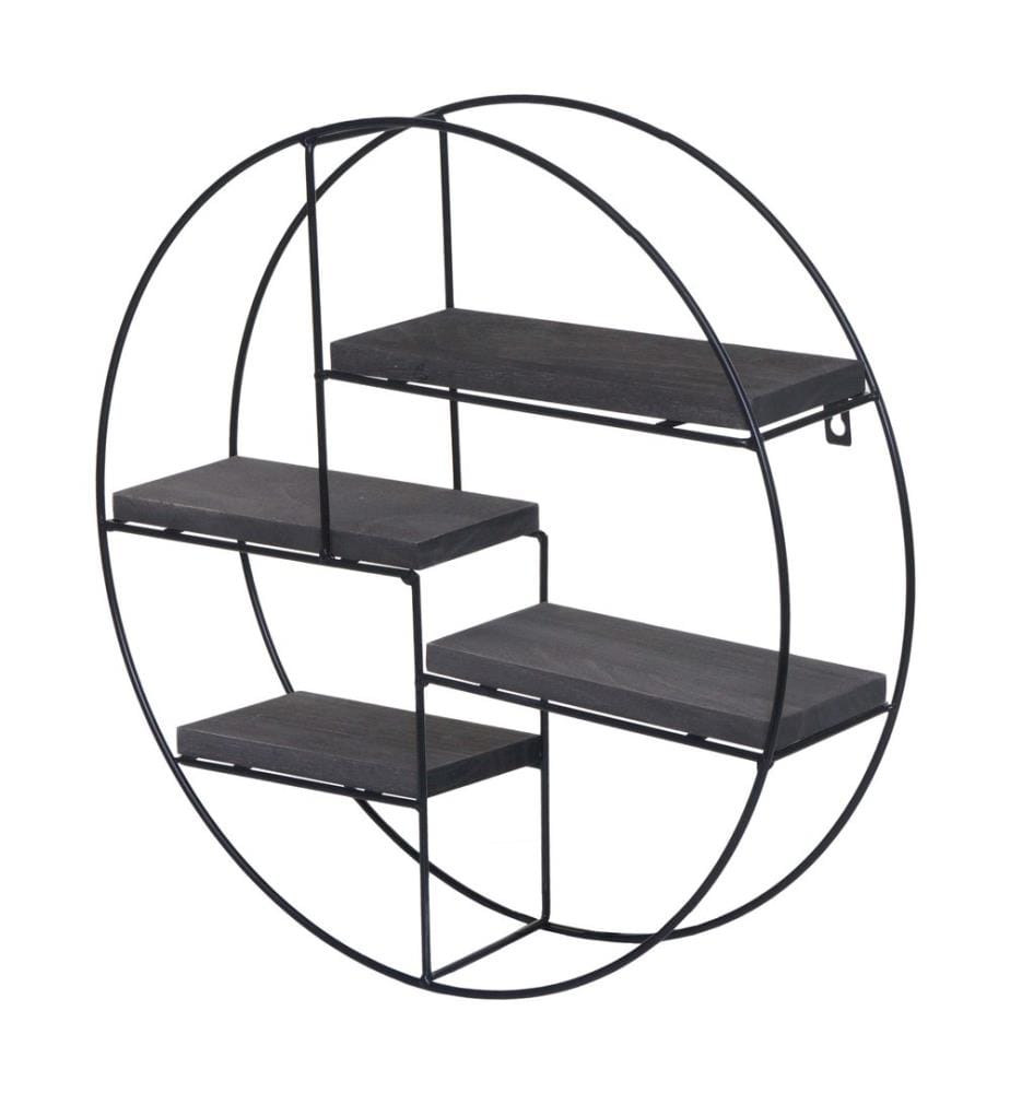 Scaffale a parete HWC-K76 4 ripiani Industrial 45x45x11 cm