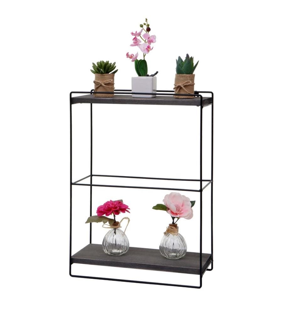 Wandregal JAM-K77 Küchenregal Industrial 50x35x17 cm Holz Metall dunkelgrau
