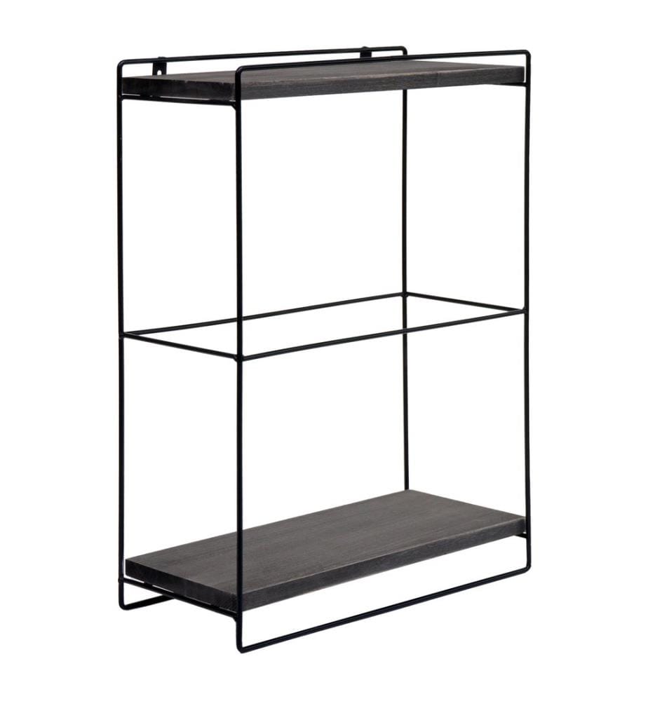 Wandregal JAM-K77 Küchenregal Industrial 50x35x17 cm Holz Metall dunkelgrau