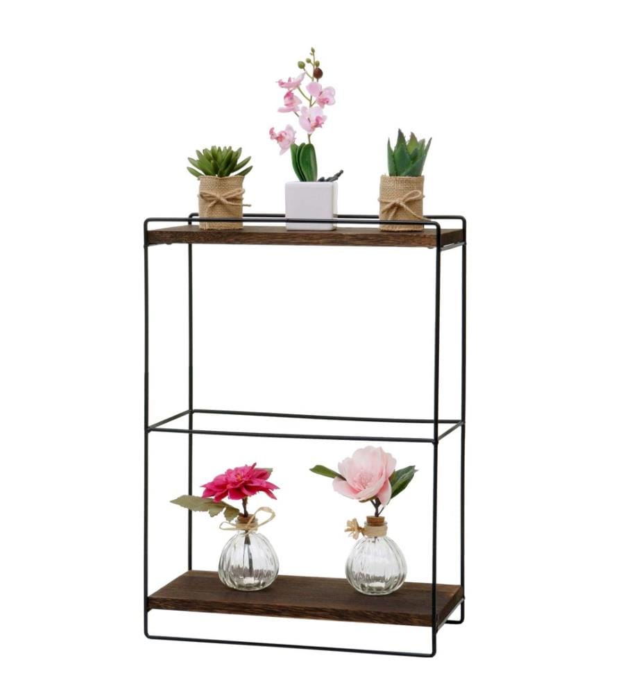 Scaffale a muro JAM-K77 Scaffale da cucina industriale 50x35x17 cm legno metallo marrone scuro