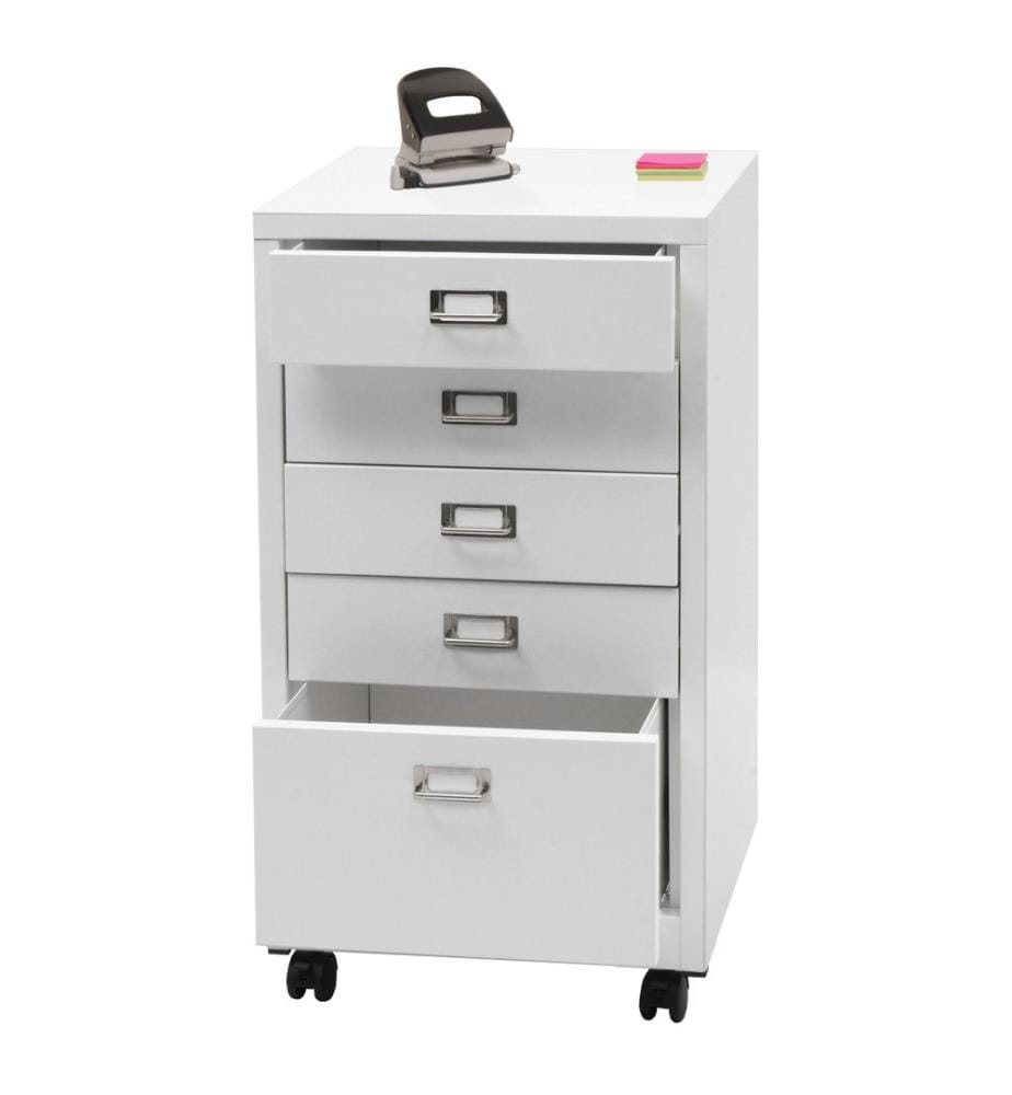 Caisson à roulettes JAM-L49 Armoire de classement en métal 75x40x41 cm 5 tiroirs