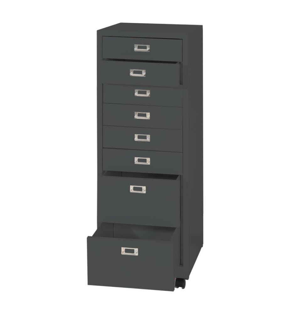 Caisson roulant JAM-L49 Armoire de classement métal 115x40x41 cm 8 tiroirs