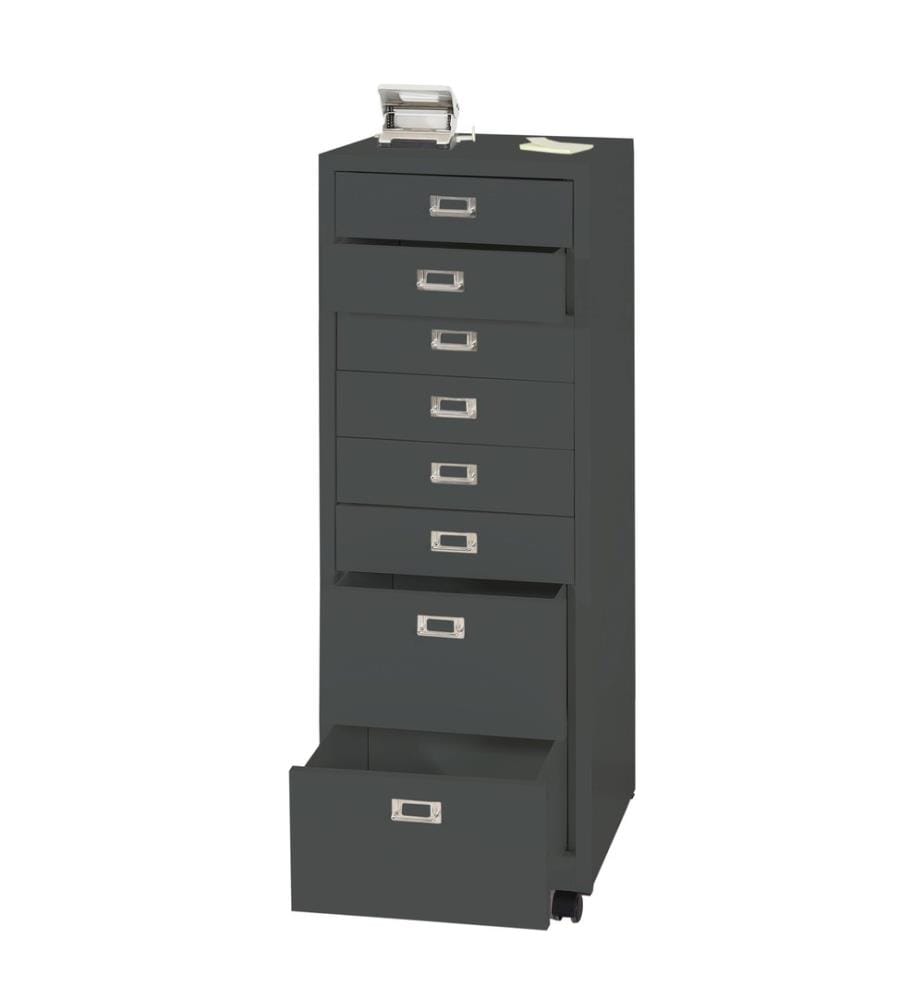 Caisson roulant JAM-L49 Armoire de classement métal 115x40x41 cm 8 tiroirs