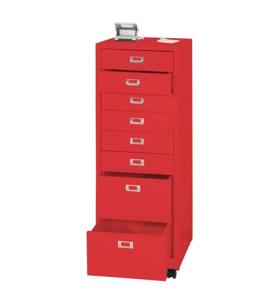 Caisson roulant JAM-L49 Armoire de classement métal 115x40x41 cm 8 tiroirs