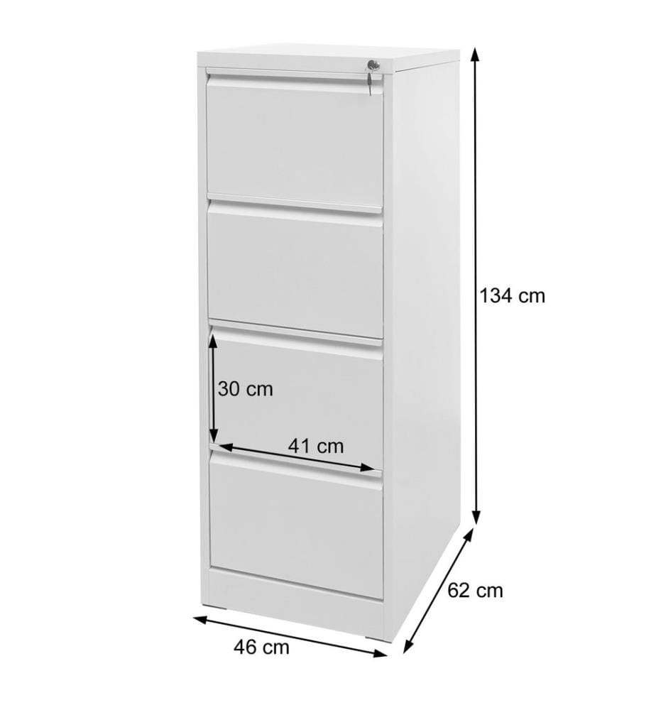 Armoire à dossiers suspendus Armoire à dossiers verrouillable 134 cm blanc