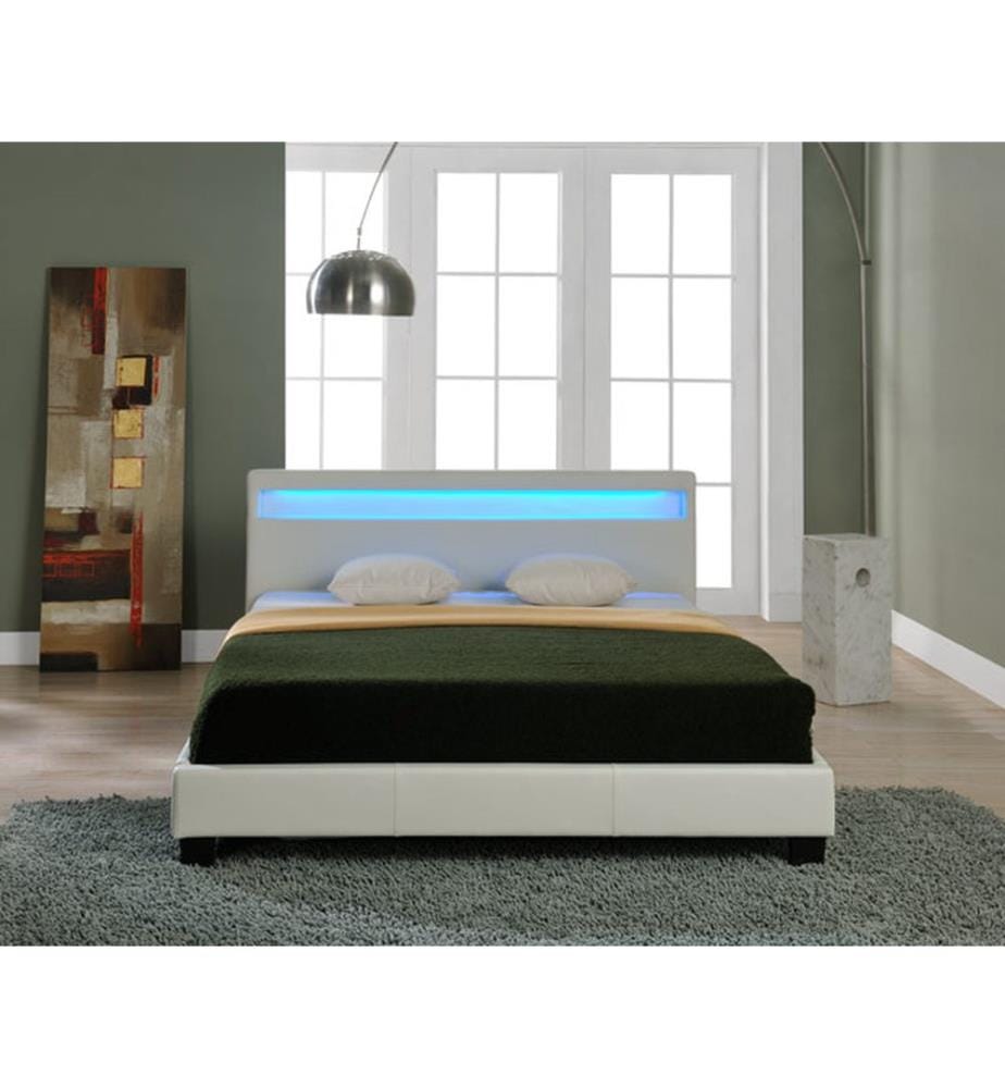 Lit en similicuir Paris avec éclairage LED RGB 180x200 cm Corium
