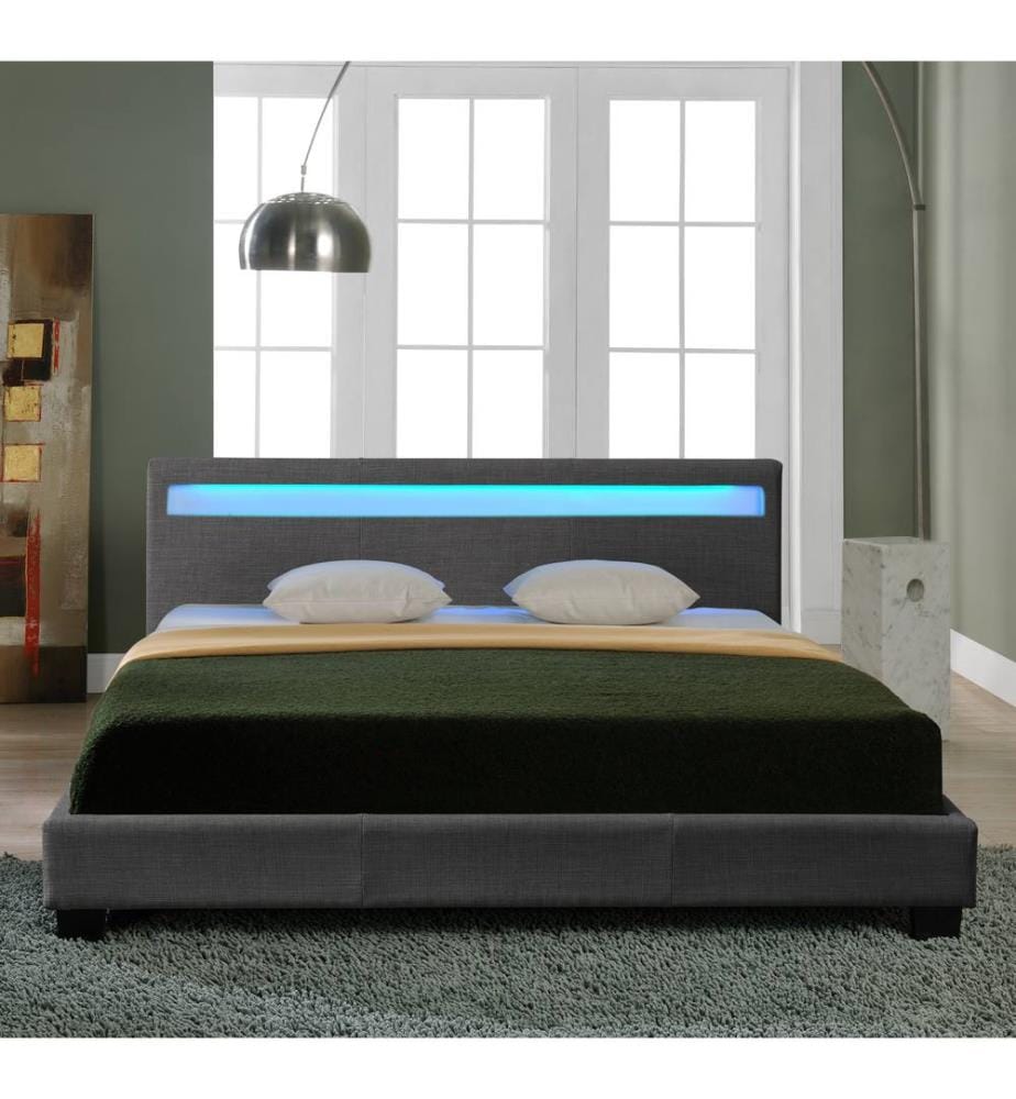 Lit rembourré Skagen avec éclairage LED 140x200 cm Corium