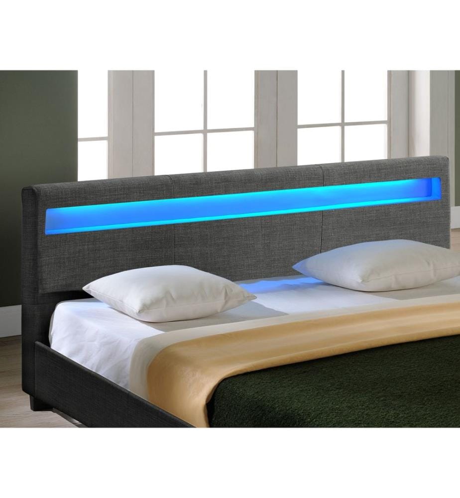 Lit rembourré Skagen avec éclairage LED 140x200 cm Corium