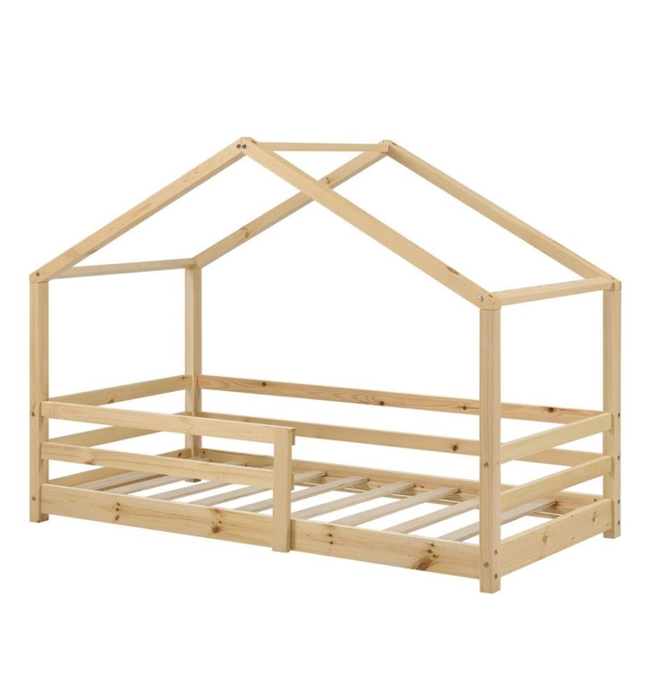 Kinderbett Knätten 70x140 cm mit Rausfallschutz Holz