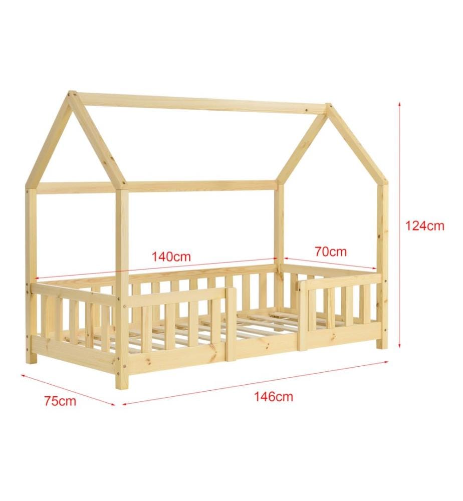 Lettino Sisimiut 70x140 cm con protezione anticaduta