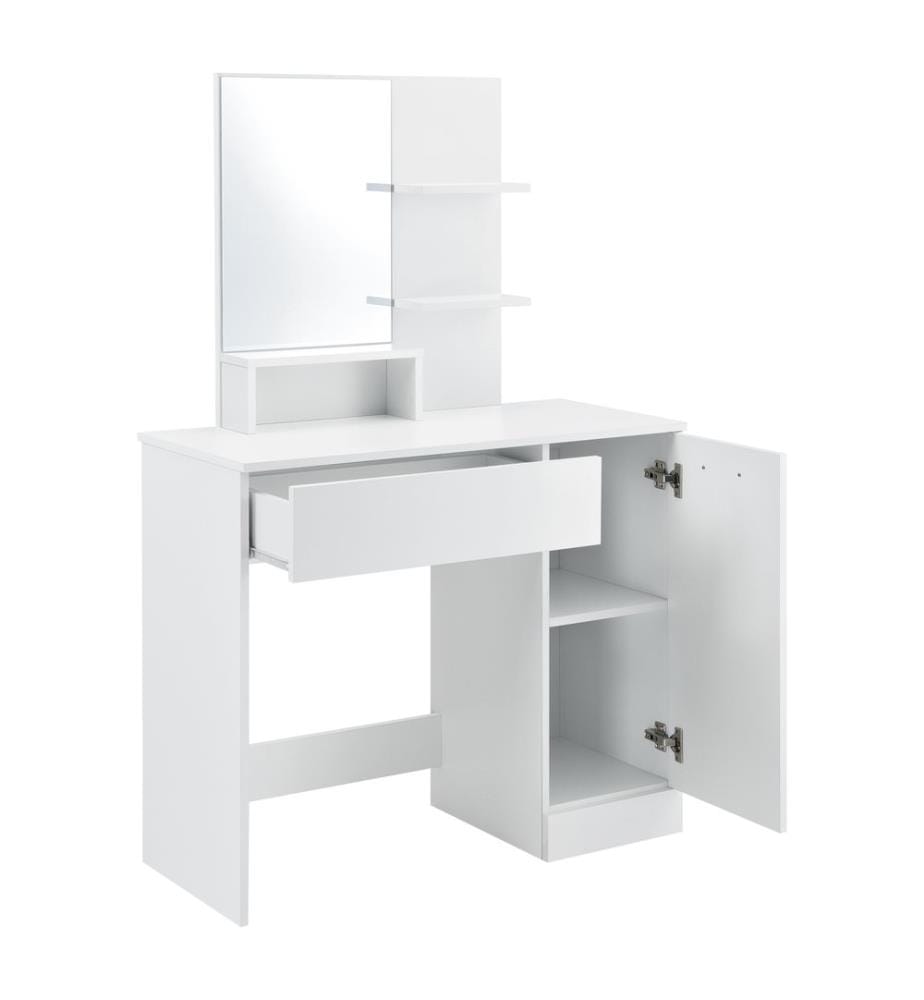 Tavolino Krugersdorp 138x90x38 cm con ripiani Bianco