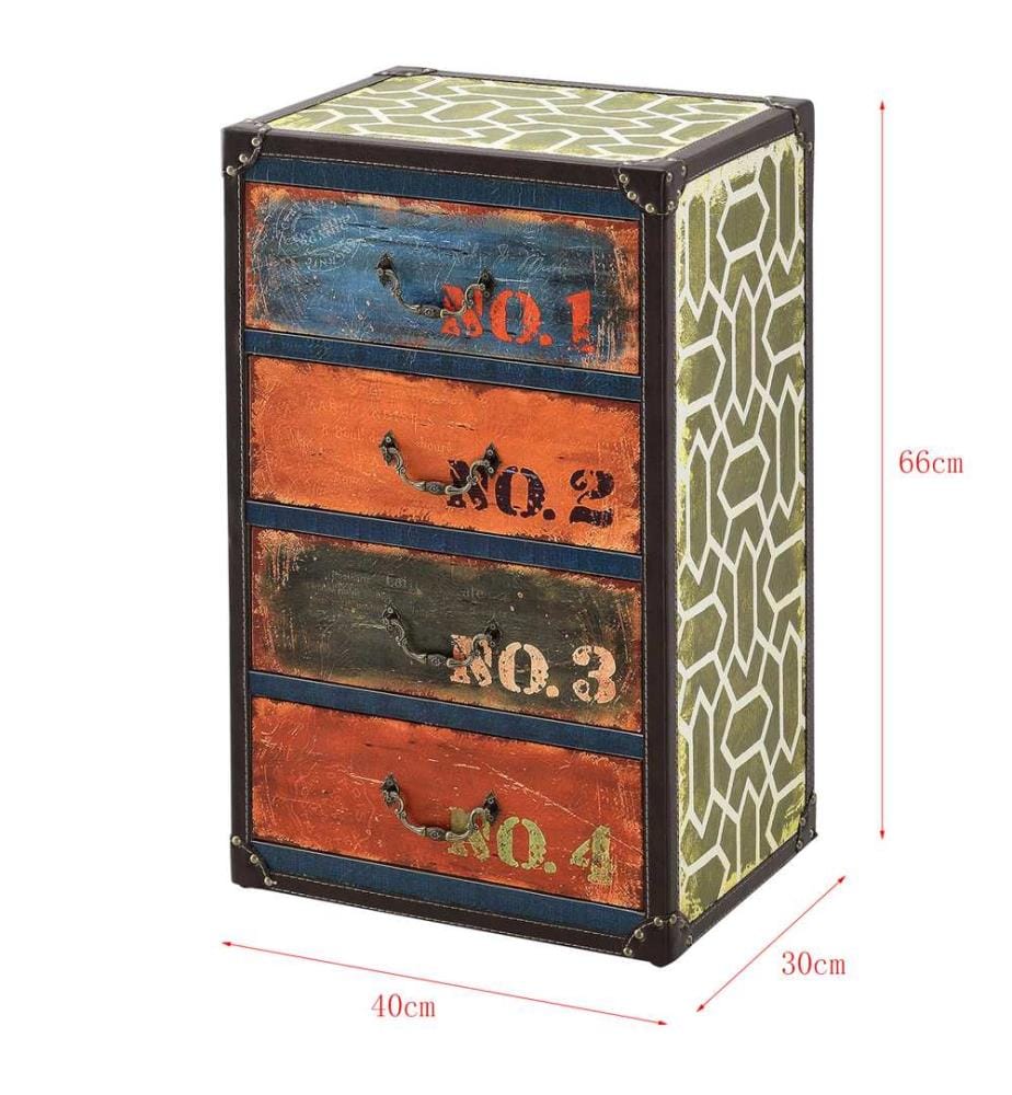 Ko mmode Geeste 66x40x30 cm con 4 cassetti in similpelle