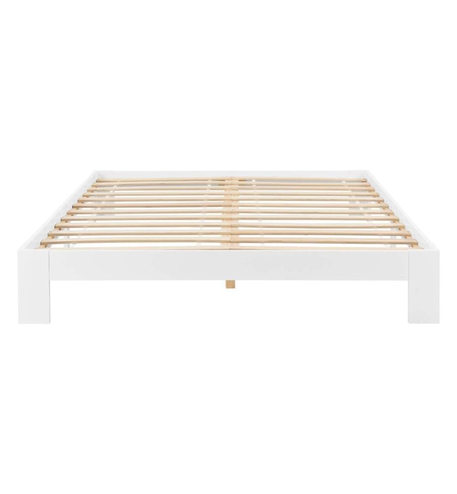 Letto in legno Raisio 140x200 cm con rete a doghe bianca
