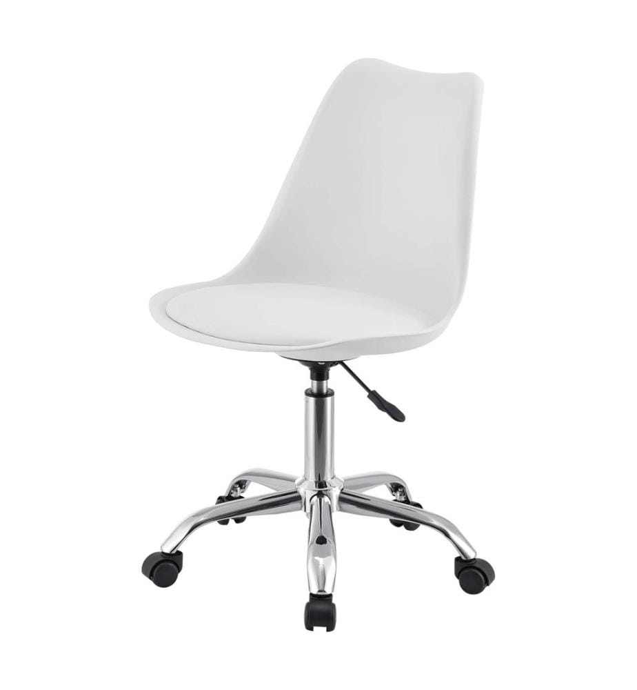 Chaise de bureau Atherton similicuir blanc