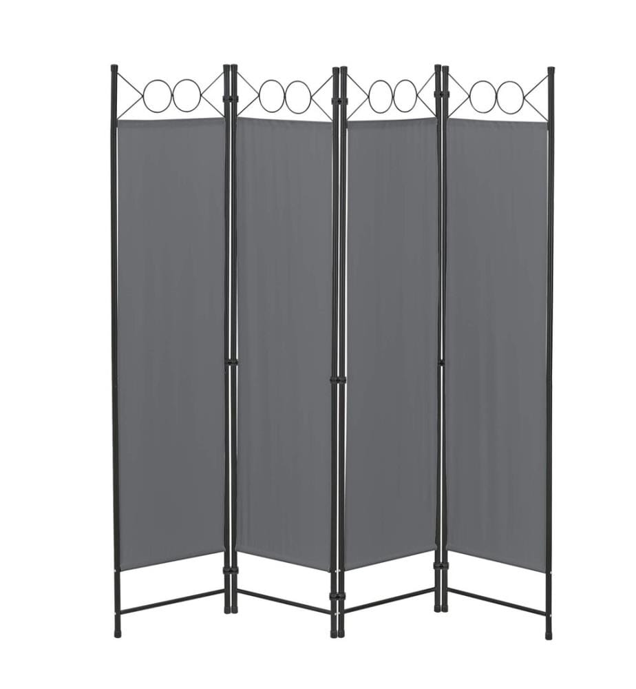 Schermo divisorio Saragossa 4 pezzi 160x171 cm grigio scuro