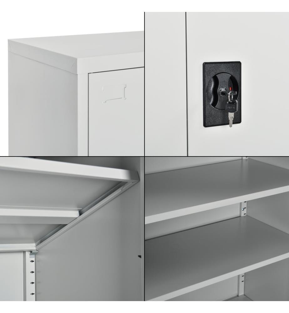 Armoire à dossiers Molise 90x40x90 cm Acier gris clair