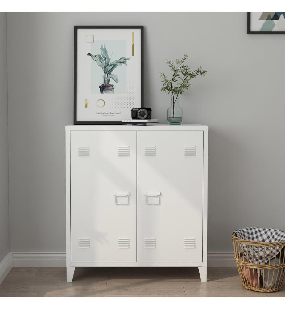 Armoire métallique Ko mmode Oripää 90x80x33 cm Blanc
