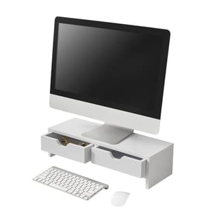Support d'écran Mänttä avec 2 tiroirs 50x18x13 cm Blanc