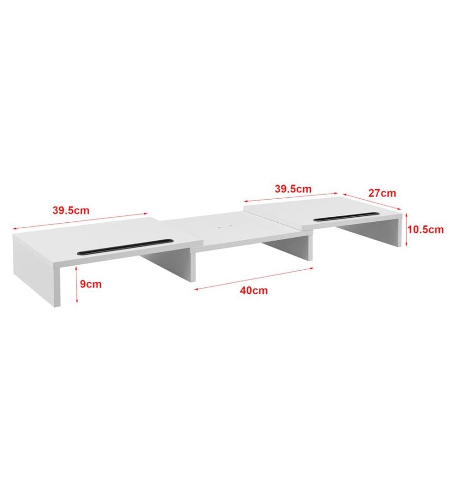 Support d'écran Vilppula 79x27x10.5 cm Blanc