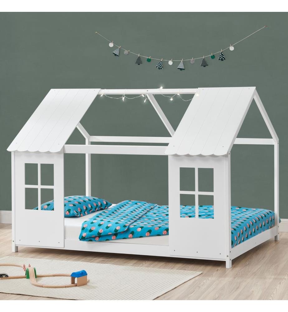 Letto per bambini semiaperto Tostedt 140x200 cm Bianco