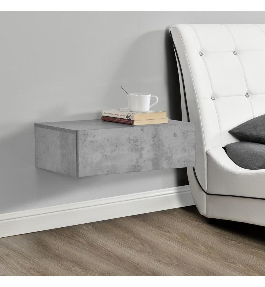 Wandregal Madison mit Schublade Beton-Optik 46x30x15 cm